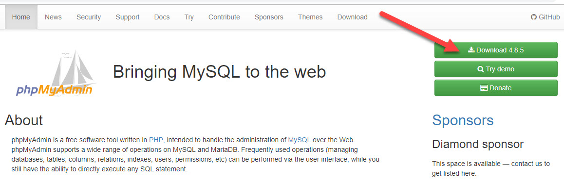 Download PhpMyAdmin