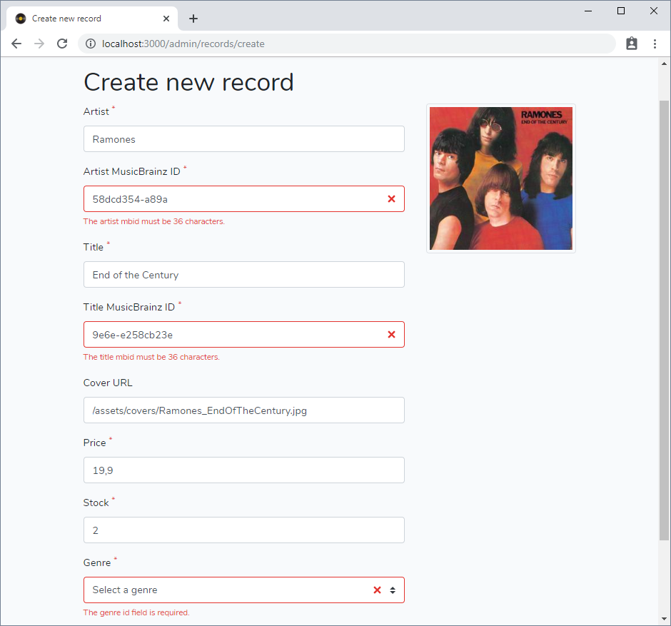 'Validation with input field names'