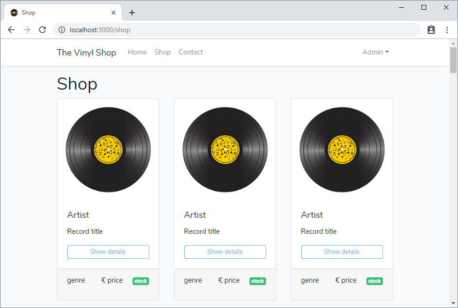 Show all records with dummy data