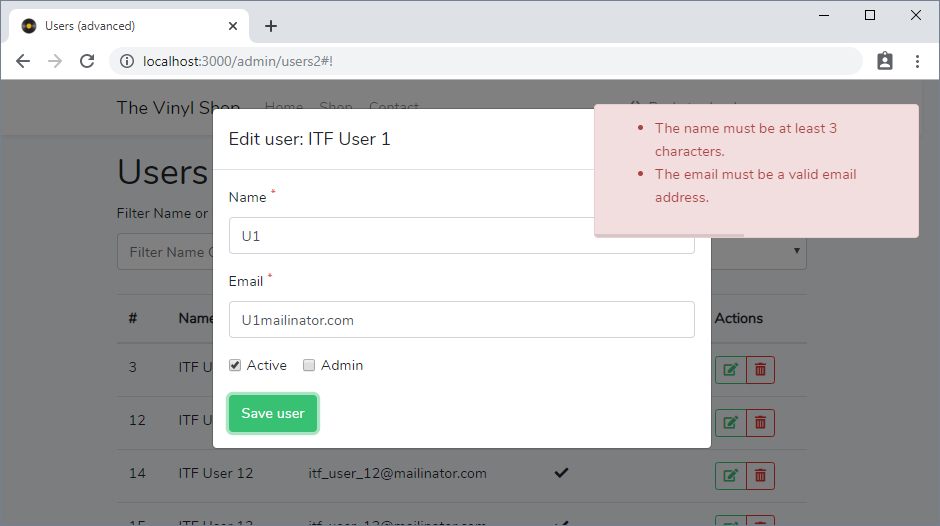 'errors via Noty'