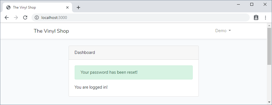 Login after reset password